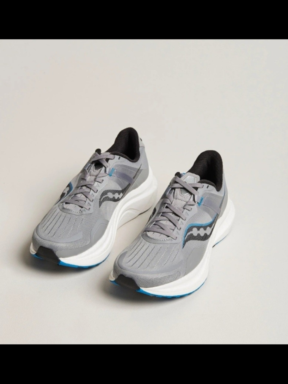 Saucony TEMPUS Gray and Blue Men's Running Sneakers